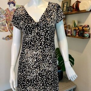 Apostrophe Black and White Patterned Dress Sz M